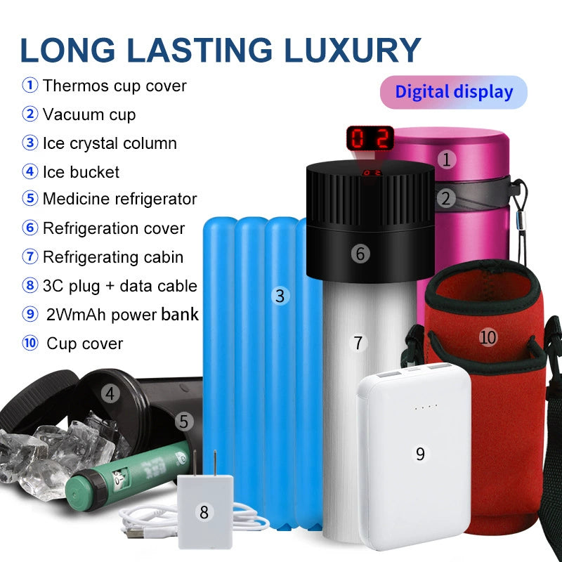 42H 1-8 Insulin Pens Cooler Travel Case Portable Medicine Travel Cooler TSA Approved, Big Diabetic Medication Cooler for Travel EpiPen Carry Case with Adjustable Biogel