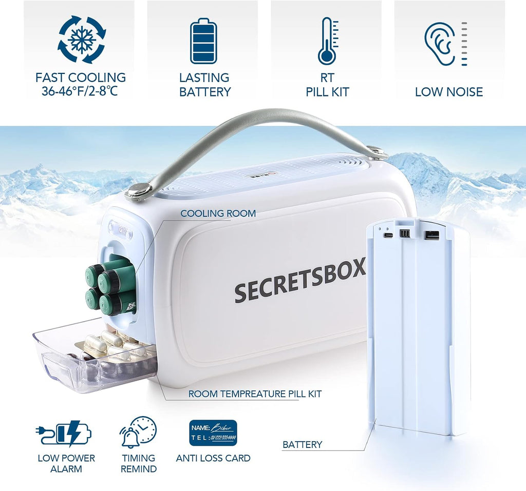 Medication Cooler for Travel TSA Approved Medicine Cooler with 36-46℉ Digital Display Portable Mini Refrigerator for Medicine Diabetic Travel Case