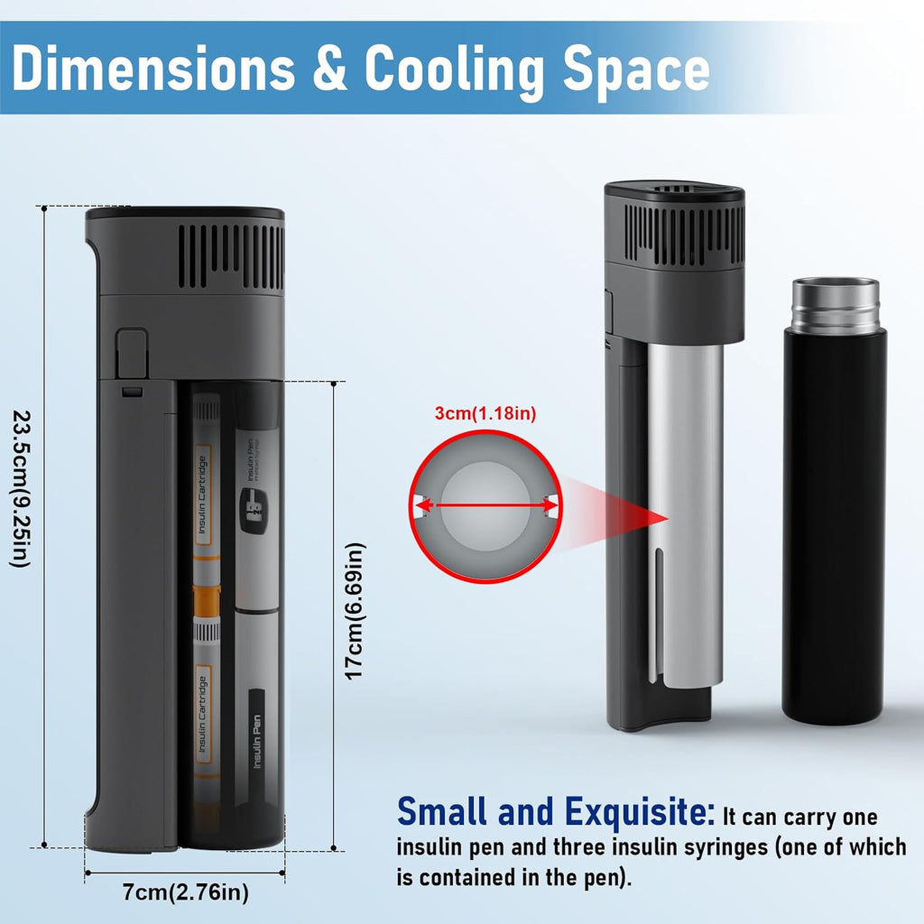 Electric Insulin Cooler Travel, 1 Pen Mini Medication Fridge with Battery