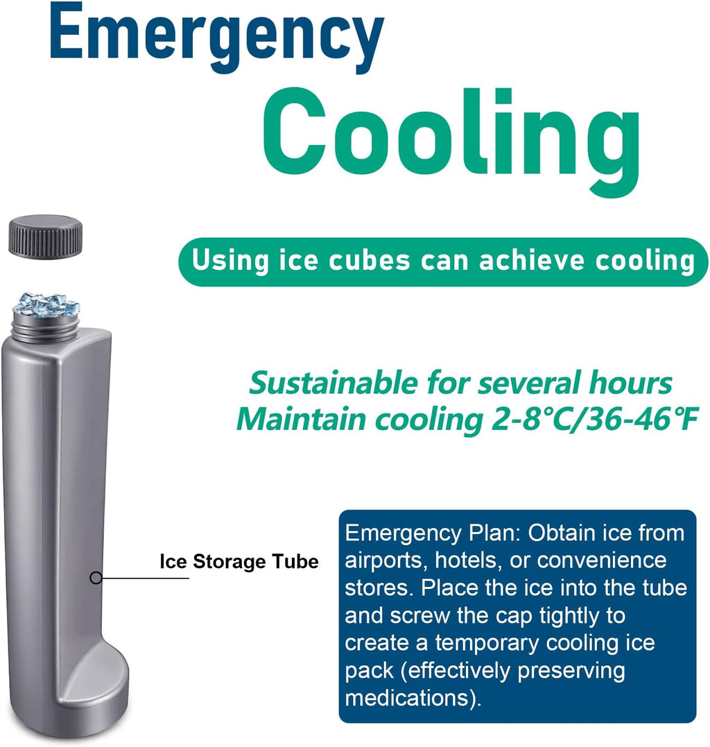 Electric Insulin Cooler Travel Case, 4 Pens Mini Medication Fridge with Biogel, USB Medicine Cooler Keeps Dynamic Temp 36-46℉